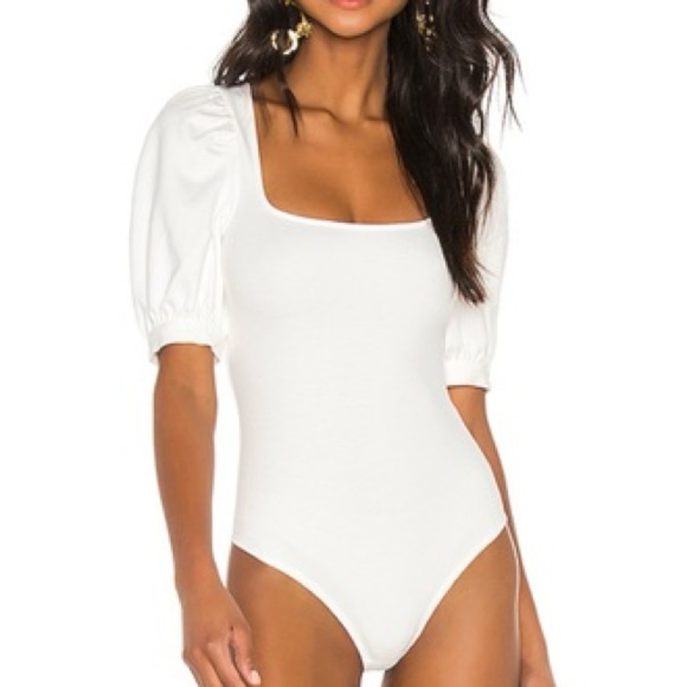 LPA Ivory Puff Sleeve Bodysuit